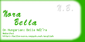 nora bella business card